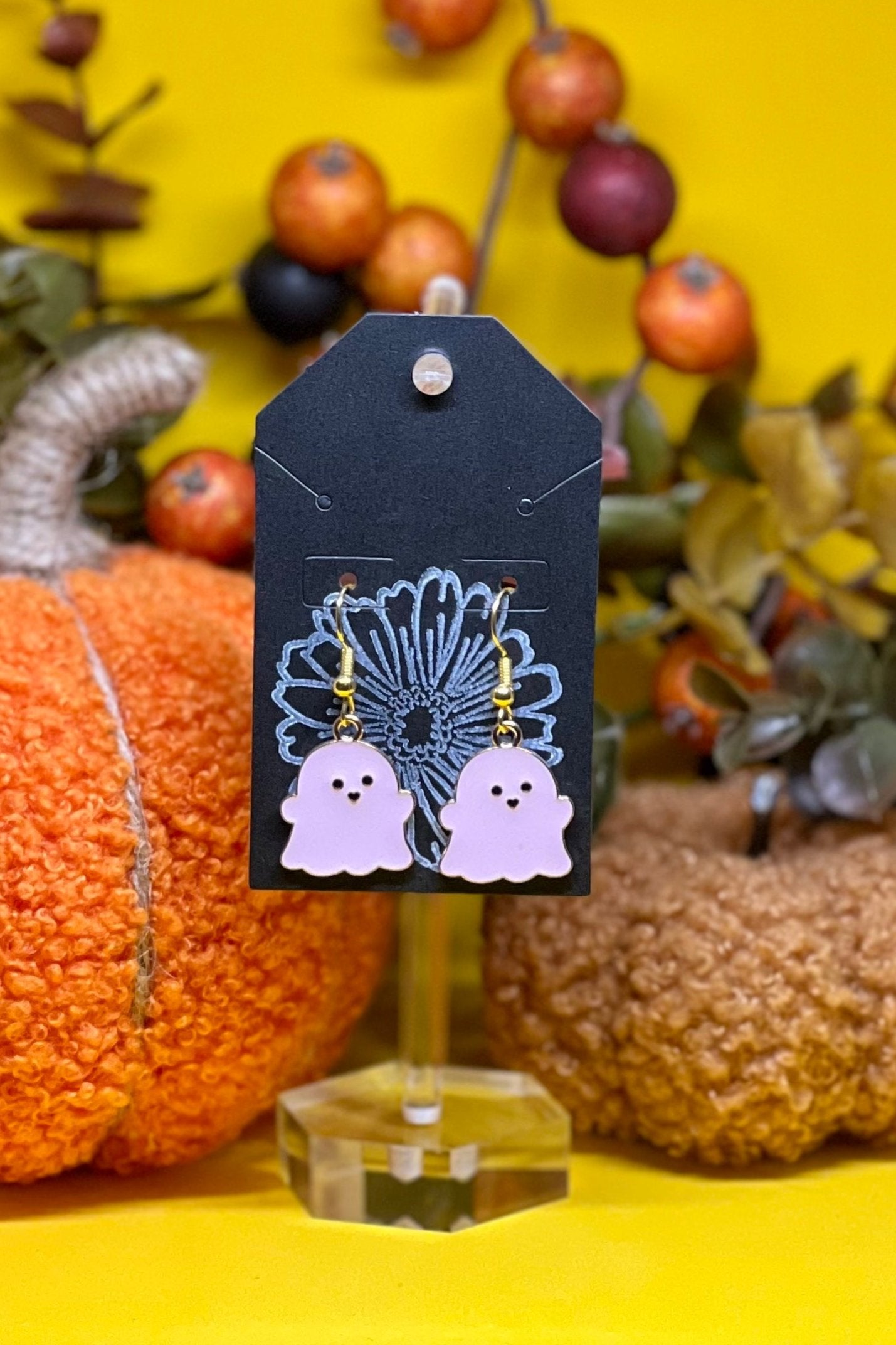 Pendientes de encanto fantasma de Halloween ? Pendientes colgantes adorables | Linda joyería fantasma | Pendientes de Halloween para mujer