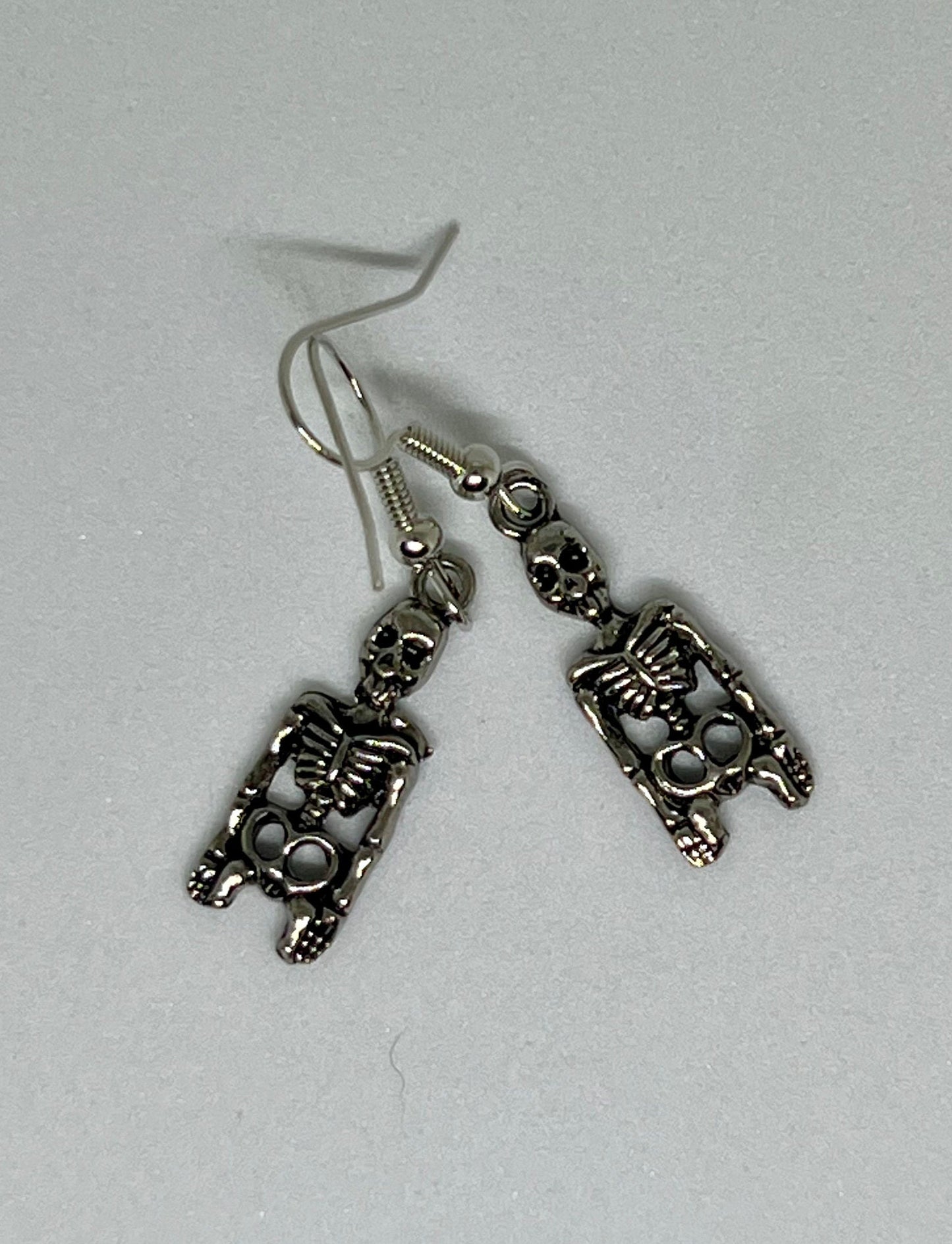 Silver Skeletal Earrings