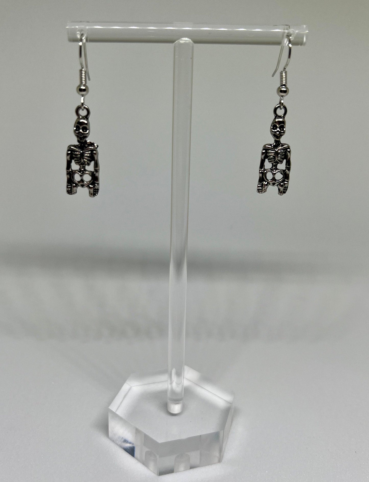 Silver Skeletal Earrings