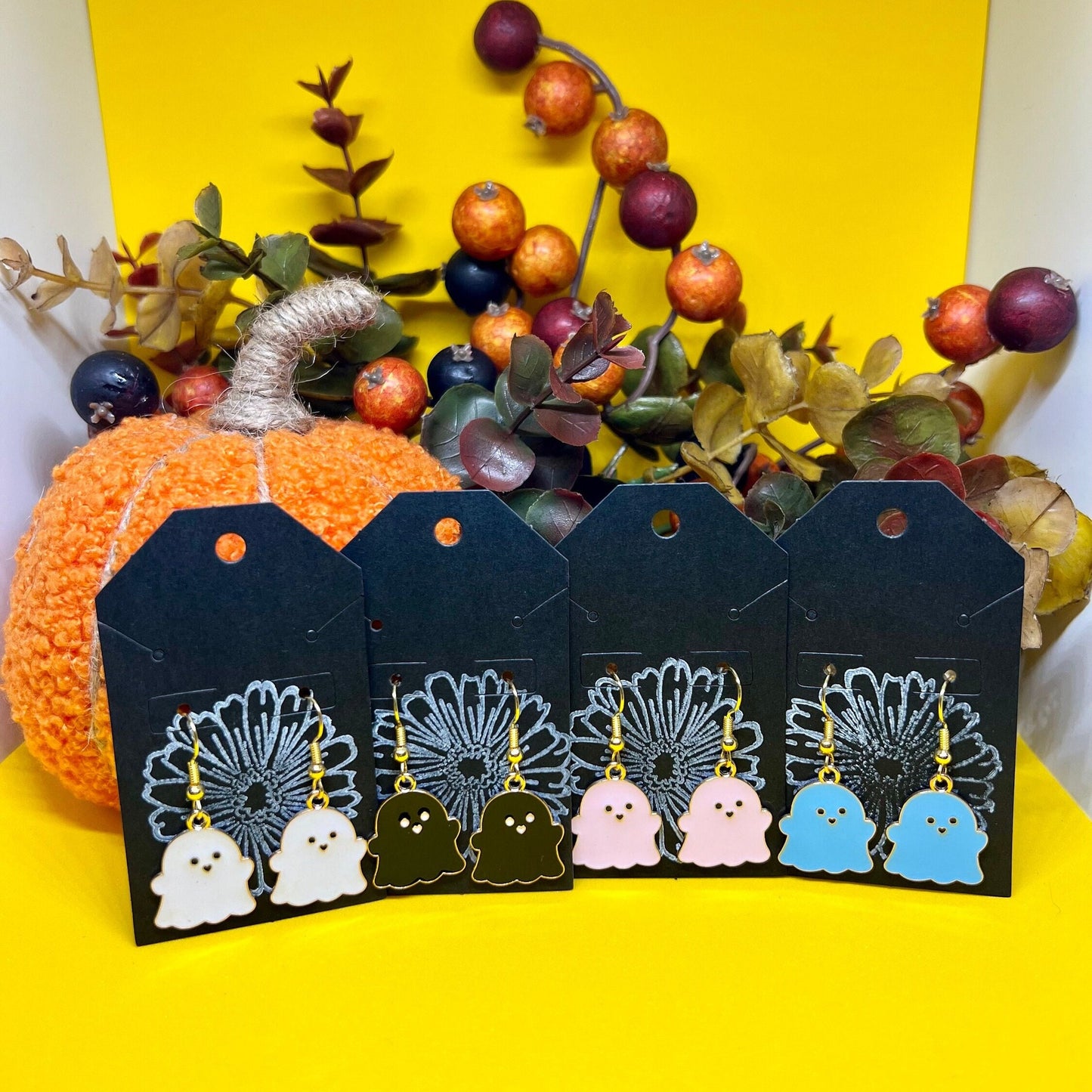 Pendientes de encanto fantasma de Halloween ? Pendientes colgantes adorables | Linda joyería fantasma | Pendientes de Halloween para mujer